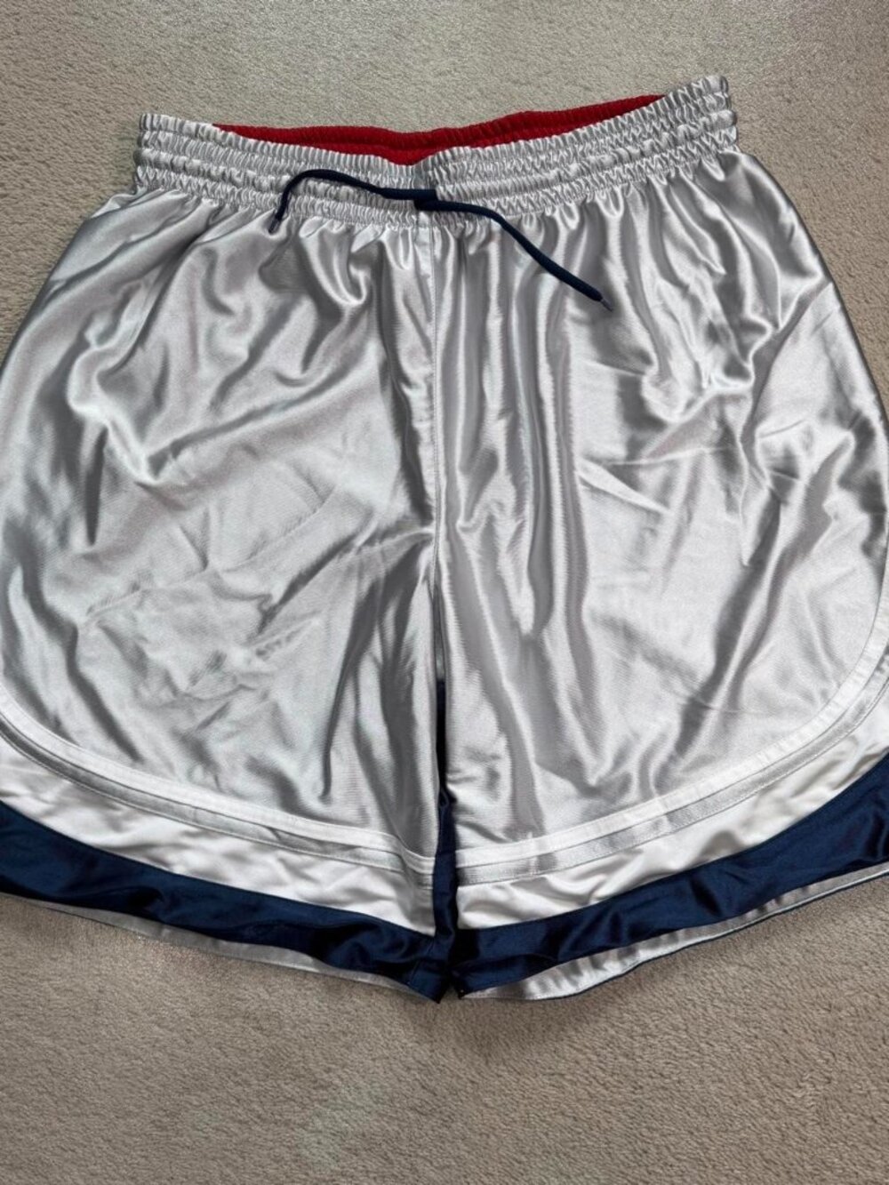 Vintage Nike Basketball Reversible Shorts Mens L Dazzle Shiny Y2K 3-Tone Baggy s